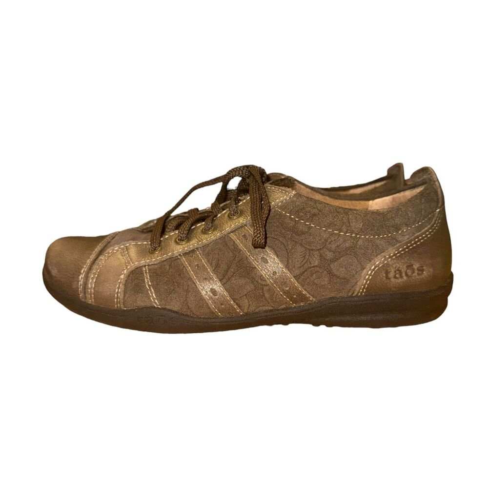 Taos Streamline Sneaker Women's Size 7 Brown Embossed Leather Comfort Shoe